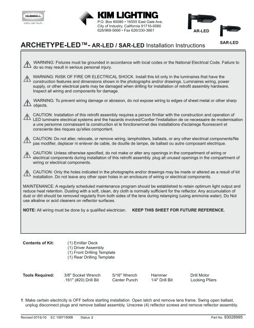 Ar Sar Led Upgrade Kit Kim Lighting