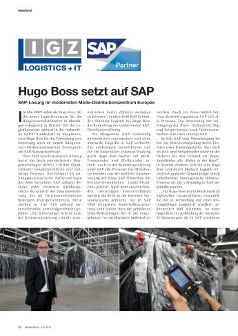 Hugo Boss setzt auf SAP - materialfluss.de