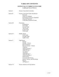 TABLE OF CONTENTS - Lindbergh School District