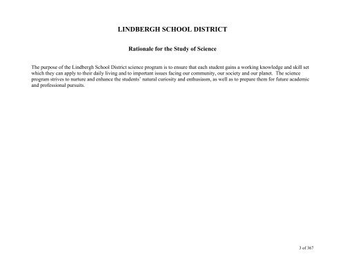 TABLE OF CONTENTS - Lindbergh School District