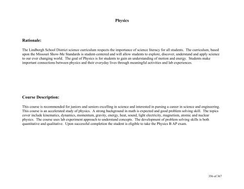 TABLE OF CONTENTS - Lindbergh School District