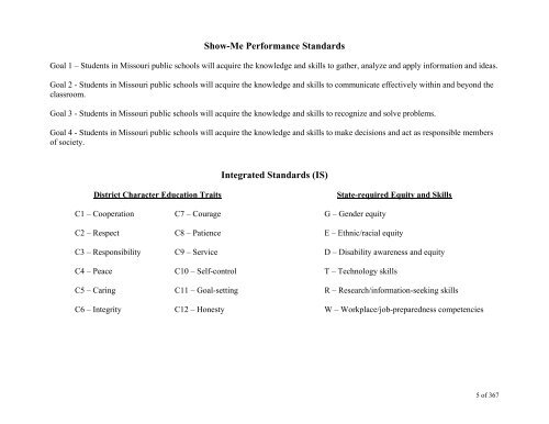 TABLE OF CONTENTS - Lindbergh School District