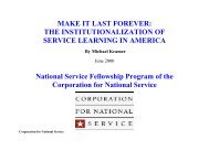 MAKE IT LAST FOREVER: THE ... - National Service Resource Center