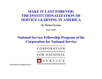 MAKE IT LAST FOREVER: THE ... - National Service Resource Center