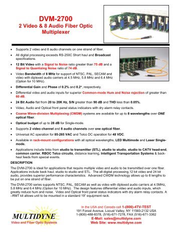 Data Sheet for DVM-2700-MOD - Multidyne