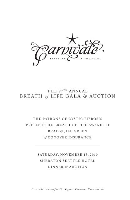 Breath of Life Gala & Auction - Cystic Fibrosis Foundation