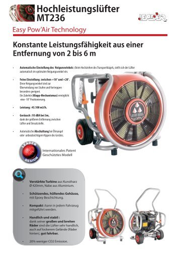MT236 HochleistungslÃ¼fter mit Easy Pow'Air ... - Leader GmbH