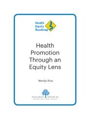 Health Promotion Through an Equity Lens - Wellesley Institute