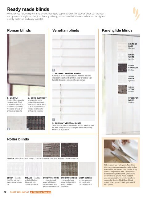 Ready made blinds - Freedom Furniture