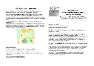 DIS-Buskerud-Drammen Program for ... - DIS-Norge
