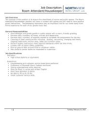 Job Description Housekeeping Supervisor Eagle Crest Resort