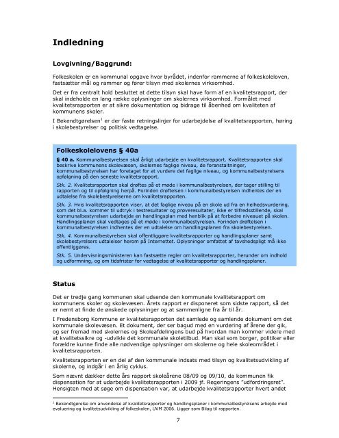 Kvalitetsrapport 2009 - Fredensborg Skole