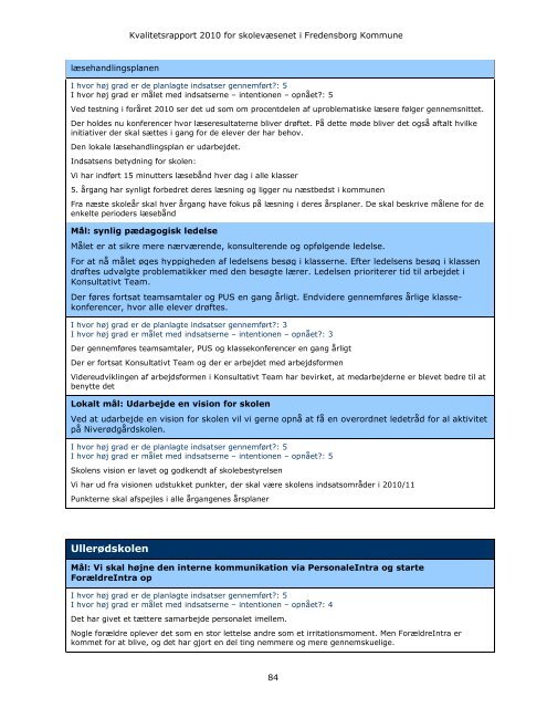 Kvalitetsrapport 2009 - Fredensborg Skole