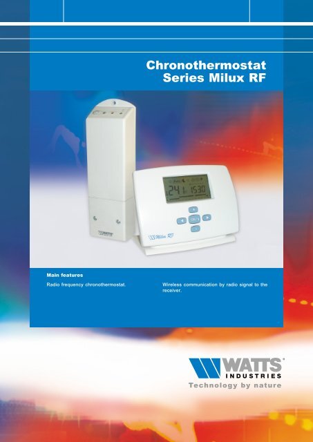 Chronothermostat series Milux RF - Watts Industries