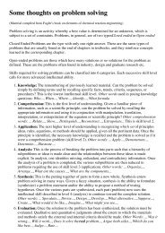 Some thoughts on problem solving - Chemical Engineering ...