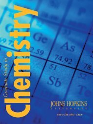 Graduate Study in - Chemistry - Johns Hopkins University