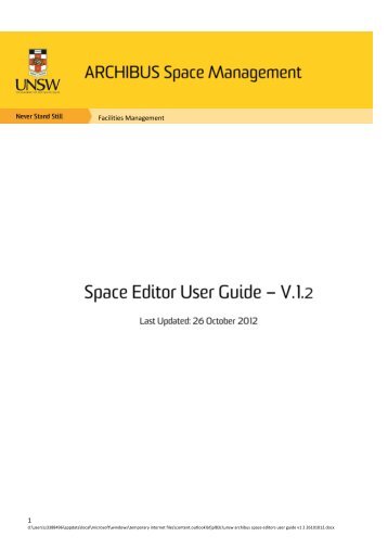 Space Editor User Guide - UNSW Facilities Management