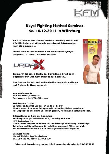 Keysi Fighting Method Seminar Sa. 10.12.2011 ... - Budo Sport Report