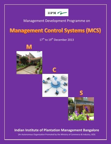 Programme Brochure - Indian Institute of Plantation Management