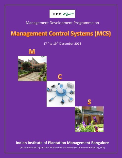 Programme Brochure - Indian Institute of Plantation Management