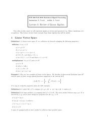 Lecture 3: Review of Linear Algebra 1 Linear Vector Space