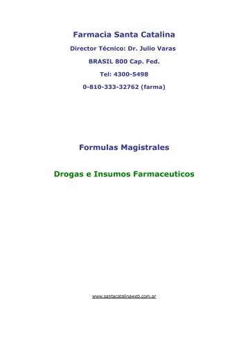 Drogas e insumos farmacÃ©uticos - Farmacia Santa Catalina