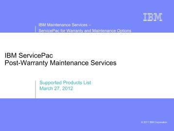 MA ServicePac Post-warranty maintenance agreement - IBM