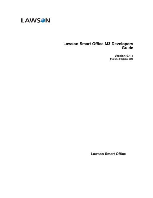 Lawson Smart Ofﬁce M3 Developers Guide - Digital Concourse