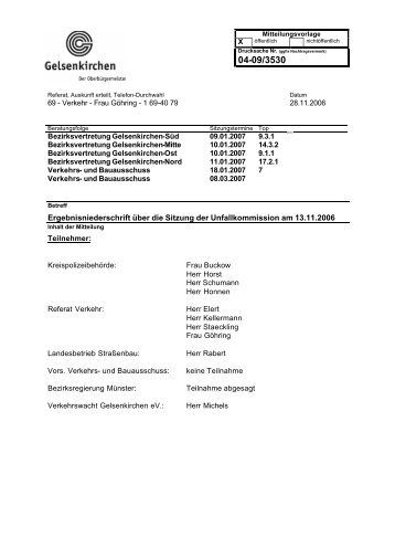 Niederschrift der Unfallkommission vom 13-11-06 - bei der SPD Resse