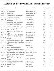 Accelerated Reader Quiz List - Reading Practice - Mosinee School ...