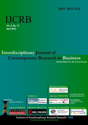 Interdisciplinary Journal of Contemporary Research in Business
