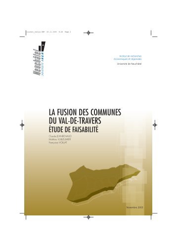 la fusion des communes du val-de-travers - UniversitÃ© de NeuchÃ¢tel