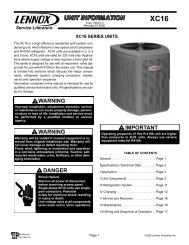 XC16 - Lennox Hvac Manuals