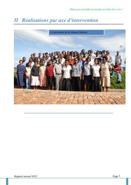 Rapport annuel 2011 - Un avenir pour les enfants au Burundi