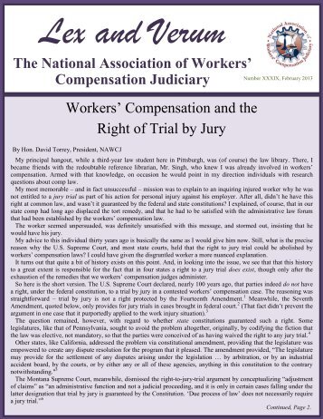 February 2013 - National Association of Workers' Compensation ...