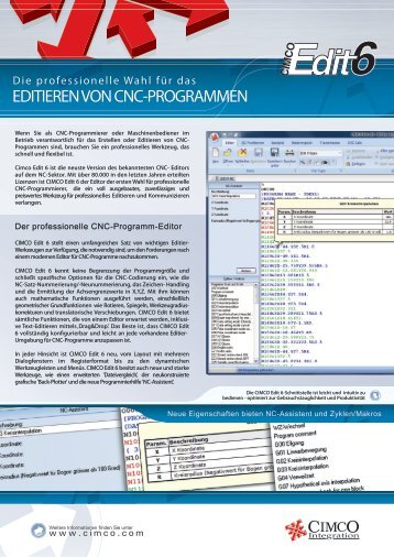 EDITIEREN VON CNC-PROGRAMMEN - CIMCO