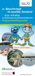 11. Besuchertage im Lausitzer Seenland ProgrammhÃ¶hepunkte