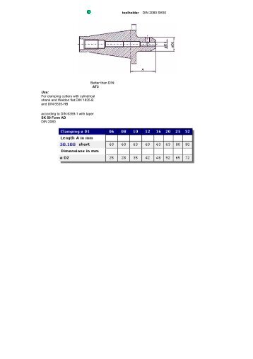 Weldon toolholder DIN 2080 SK50 Better than DIN ... - ToolSpann