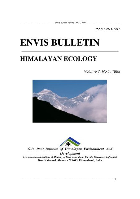 Complete PDF - ENVIS Centre on Himalayan Ecology