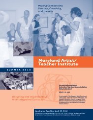 Maryland Artist/ Teacher Institute - Arts Education in Maryland ...