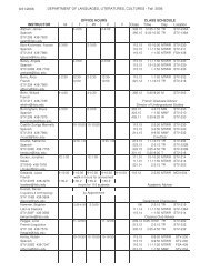 Fall 2006 OFFICE HOURS CLASS SCHEDULE INSTRUCTOR ...