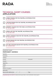 TECHNICAL SHORT COURSES APPLICATION - RADA