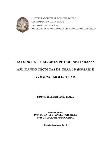 estudo de inibidores de colinesterases aplicando técnicas ... - UFRJ