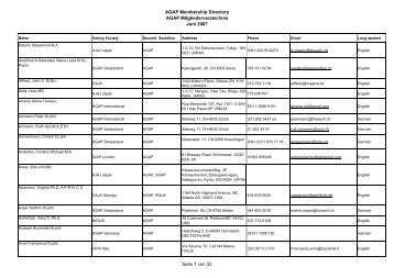 AGAP Membership Directory AGAP Mitgliederverzeichnis Juni 2007 ...