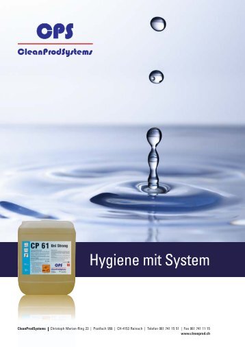 Hygiene mit System - CPS CleanProdSystems