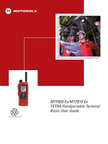 Userguide Motorola MTP850 ATEX TETRA - English