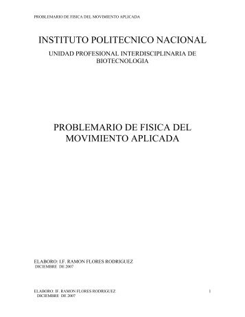 problemario de fÃ­sica del movimiento aplicada - biblioteca upibi