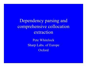 Dependency parsing and comprehensive collocation extraction
