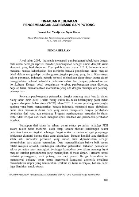 Tinjauan Kebijakan Pengembangan Agribisnis Sapi Potong