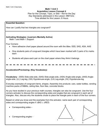 Math 1 Unit 3 - Ciclt.net